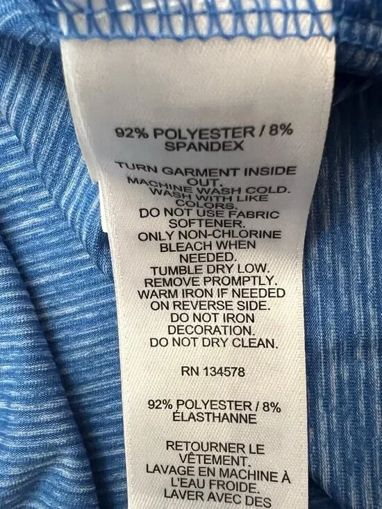 Vineyard Vines Polo Men’s Size Medium Blue Striped Performance Golf Shirt - Picture 5 of 7